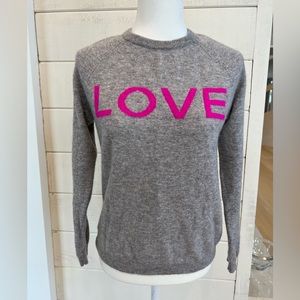Philosophy Cashmere Grey LOVE Sweater - Size Medium